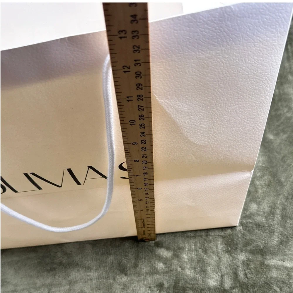 Olivia's Boutique Luxury White Paper Shopping Bag with Rope Handles Large